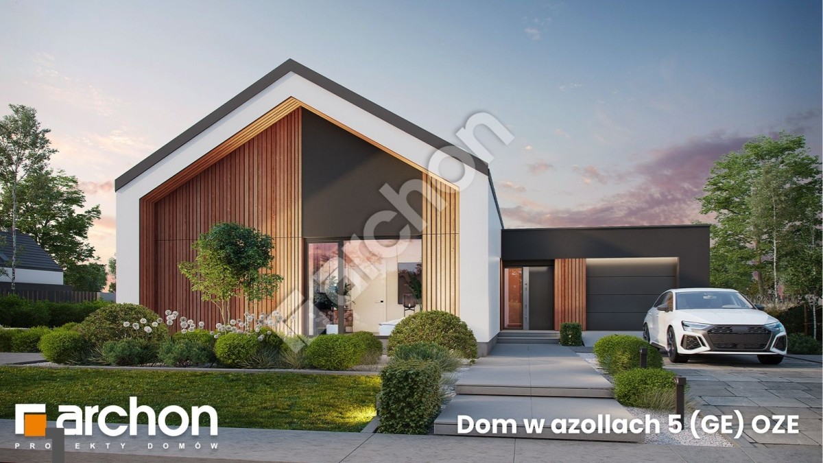 Nowoczesna parterowa stodoła ~120 m² z wysoką strefą dzienną – poznaj ten gotowy projekt domu!